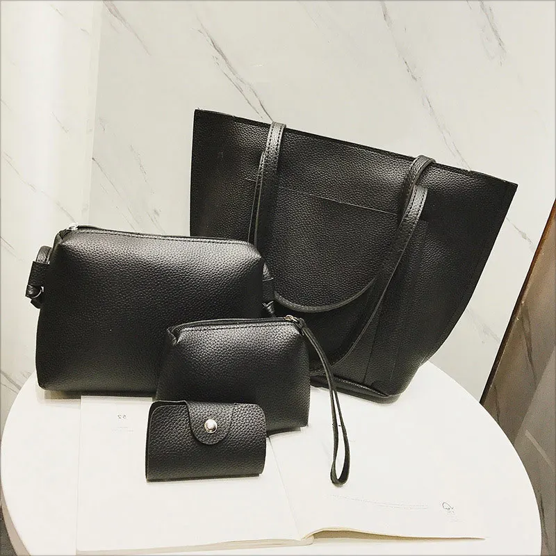 4 шт./компл. модная женская сумка из искусственной кожи сумки мессенджеры Кошелек