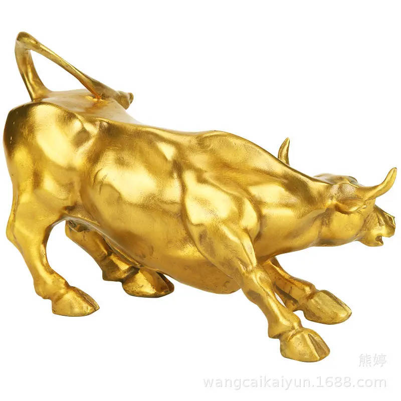 Статуэтка из золотистой латуни с зарядкой для стокового рынка настенная уличная