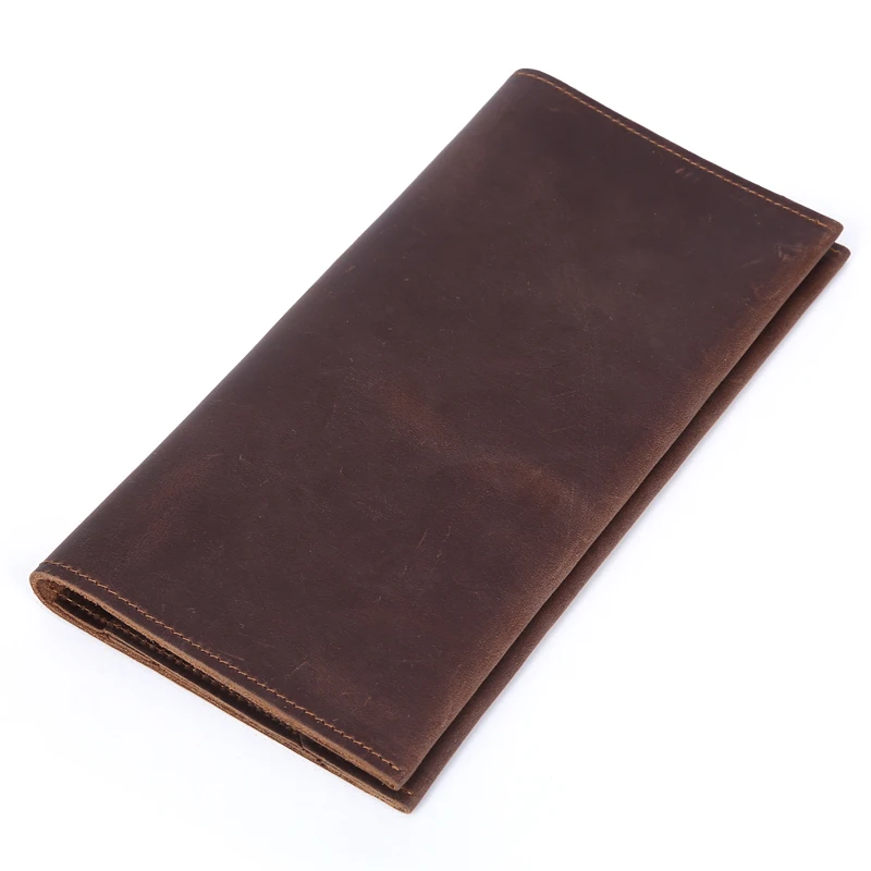 2017 ручной работы натуральная кожа бумажник мужчины Женщины Мягкая длинные