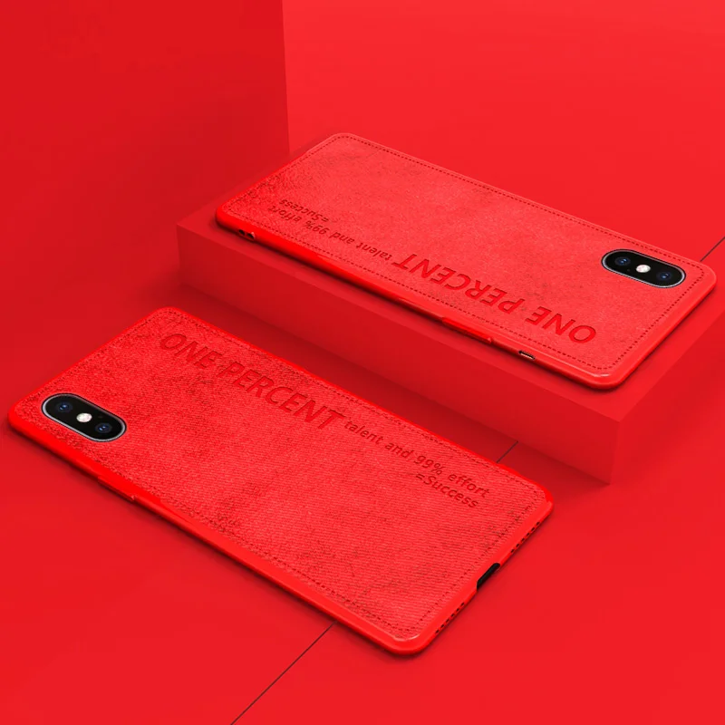 Red ADKO роскошный цветной чехол для iPhone X тканевая Текстура ультра-тонкая задняя крышка Funda для iPhone X Xs Max Coque - Цвет: Red