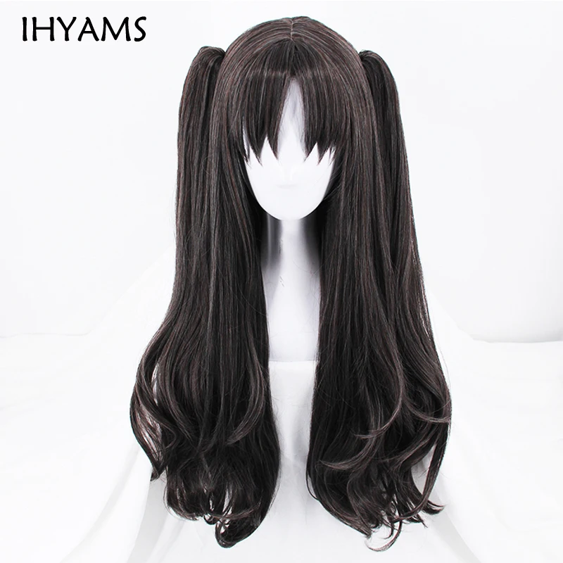 

Fate/Stay Night Tohsaka Cosplay Wigs Fate Grand Order 80cm Body Long Synthetic Hair Wigs With 60cm Chip Ponytails + Wig Cap