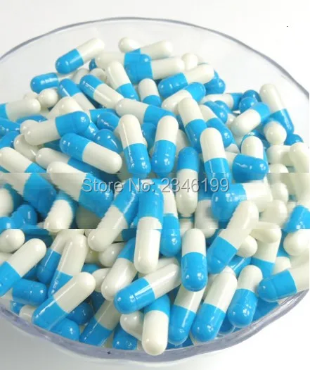 Пустые капсулы для овощей синий и белый пустые желатина Размер 0 # 1000 шт./лот|capsules