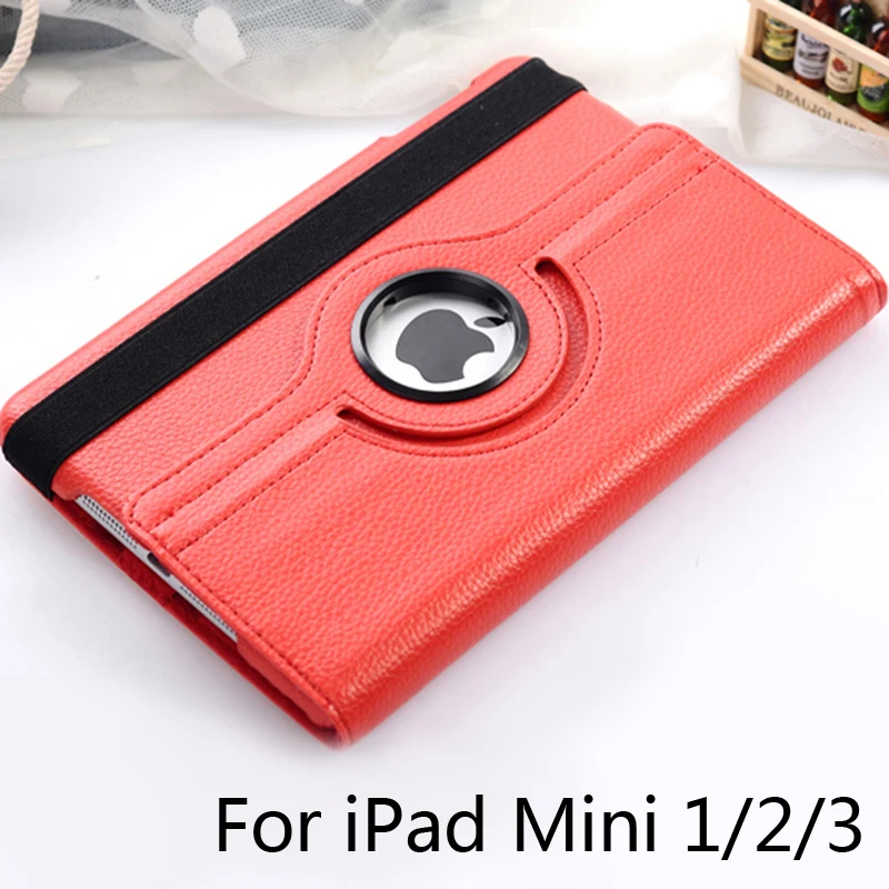 Чехол для планшета ipad Mini1/2/3 с вращающейся на 360 градусов подставкой откидной