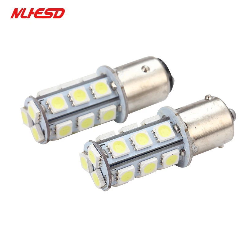 

100PCS 1157 P21W 18 LED 5050 SMD 1156 BA15s 18smd 18led 18 smd White Car Bulb Stop Tail Brake Light Rear Lamp DC 12V
