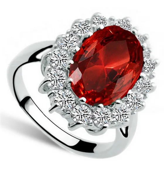 AAAA + Настоящее циркониевое кольцо Королевского синего цвета Вильям Кейт королева