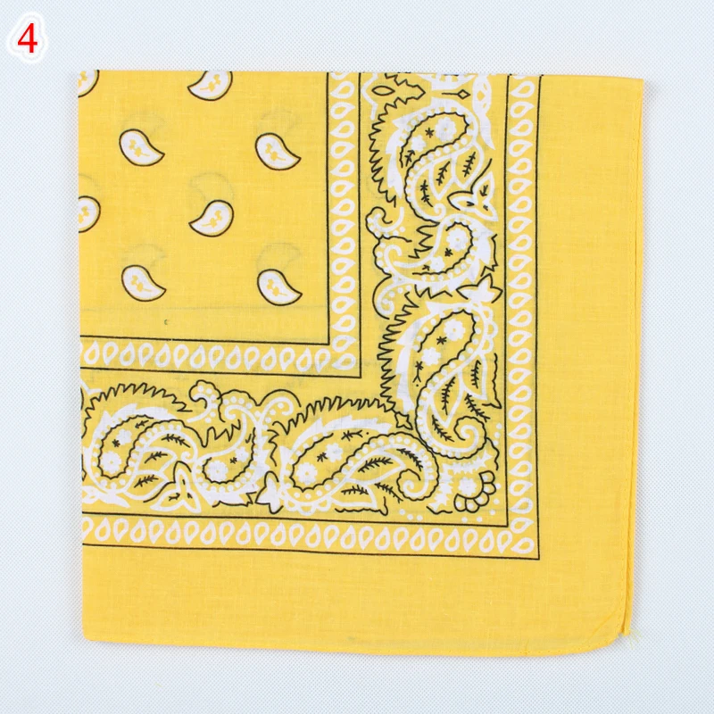4 bright yellow Новейшие хип-хоп хлопок смешанные фирменные банданы для мужчин женщин Волшебная повязка платок на голову 55 см* 55 см - Цвет: 4 bright yellow