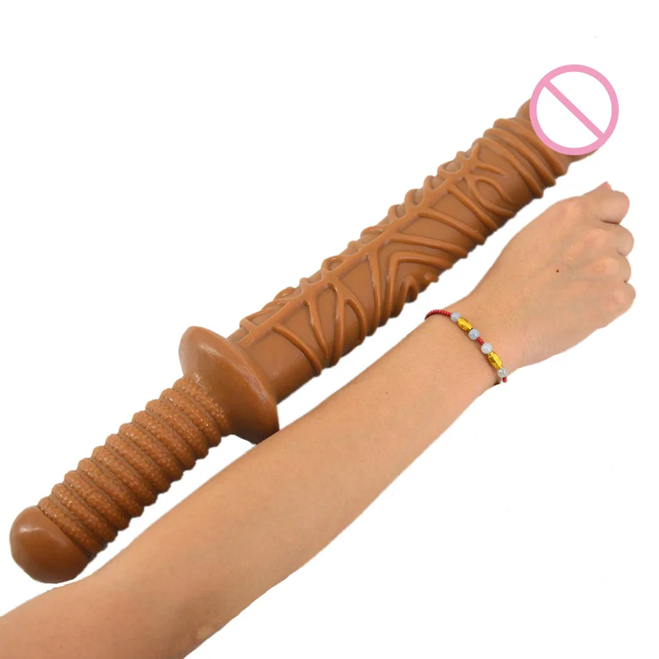 1 шт. водонепроницаемый реалистичный мягкий фаллоимитатор с ручкой 42*4 5 см |