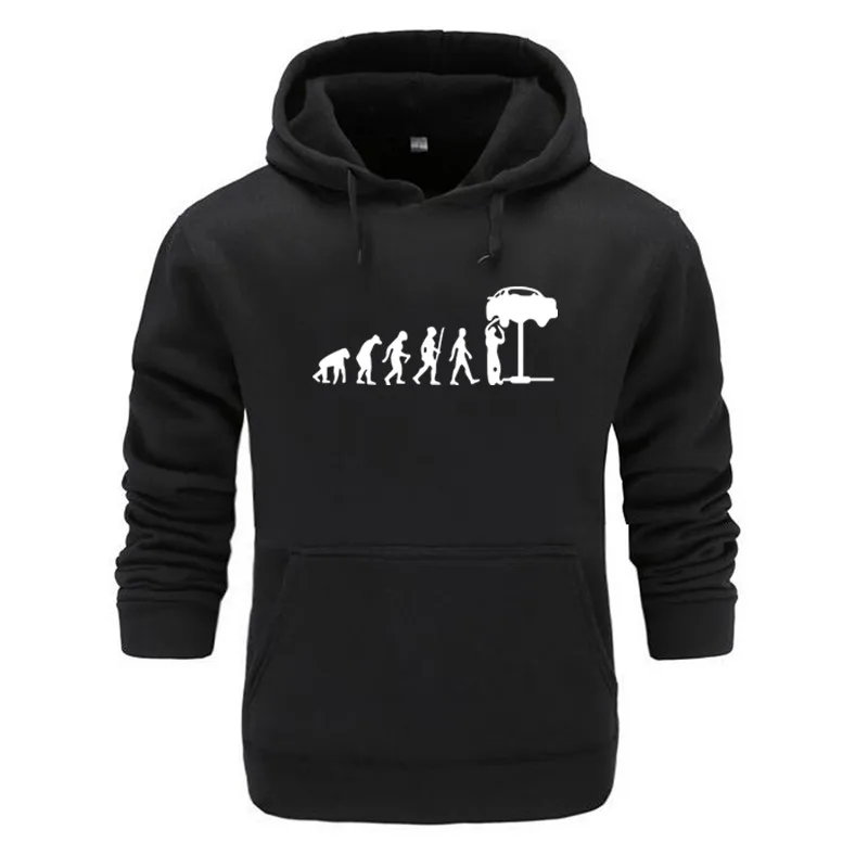 1 black Стиль Evolution Auto Mechaniker Mechanic Car мужская толстовка с капюшоном с принтом Мужская Уличная одежда мужские/женские забавные толстовки - Цвет: 1 black
