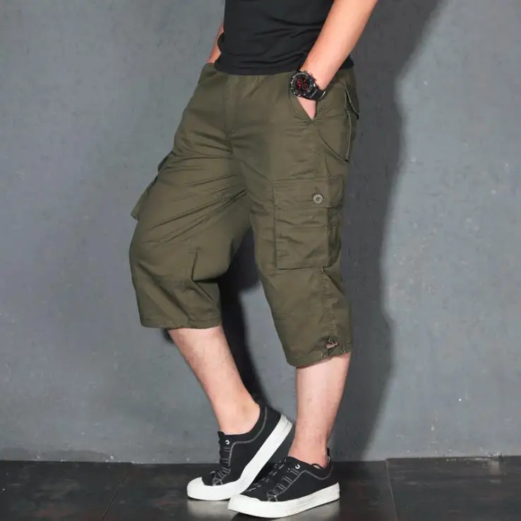 2019 High Quality Mens Cotton Short Multi Pocket Military Men Cargo Pants Baggy Hot Breeches Shorts | Мужская одежда