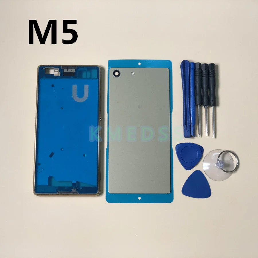 Полный корпус чехол для замены для sony Xperia M5 E5603 E5606 E5663 E5653 ЖК-панель рамка средняя рамка крышка батареи+ Инструменты