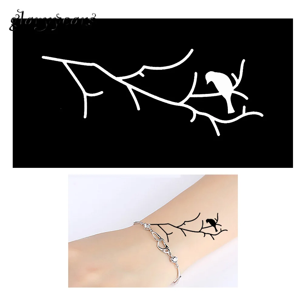 1 шт. полая краска для боди арта индийская хна трафарет ветка птица дизайн унисекс