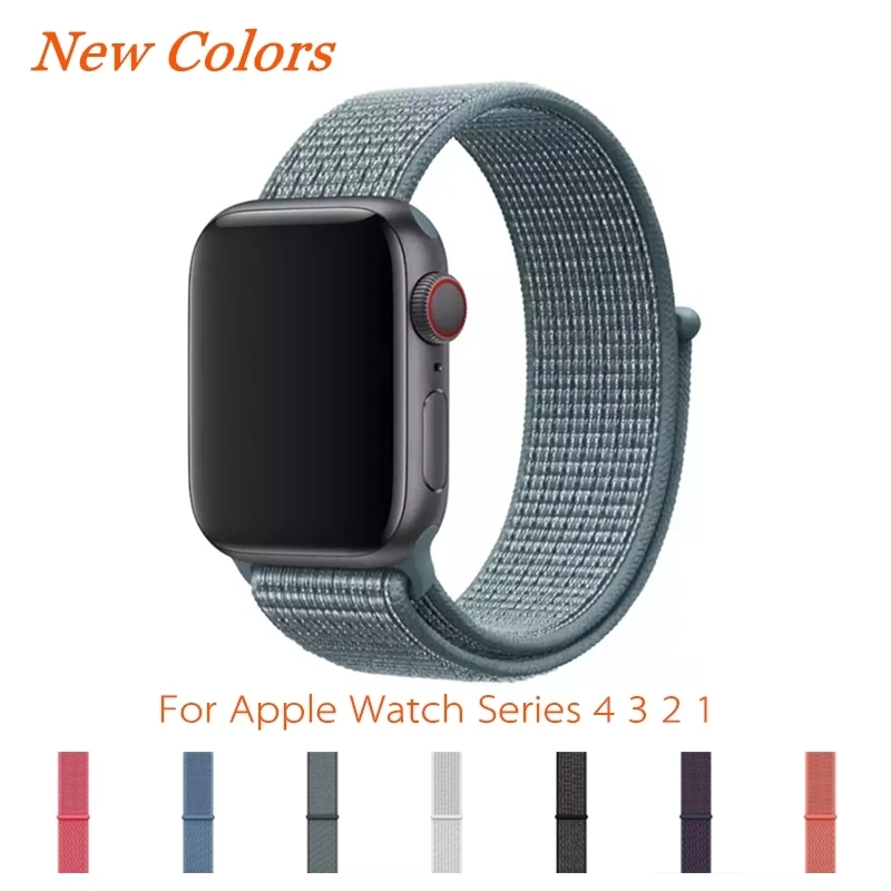 Нейлоновый ремешок для Apple Watch Band 4 44 мм 40 iWatch 38 42 Sport Loop браслет часы Correa ремень 1 2 3