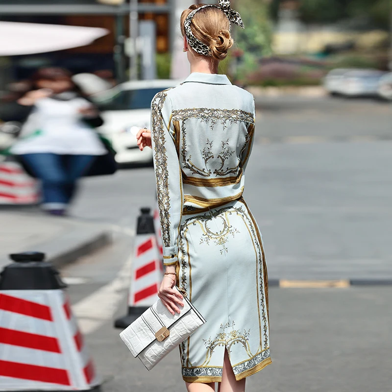 Ddbl хлопковая льняная комбинированная блузка Топ и юбка-карандаш 2 предмета 2017