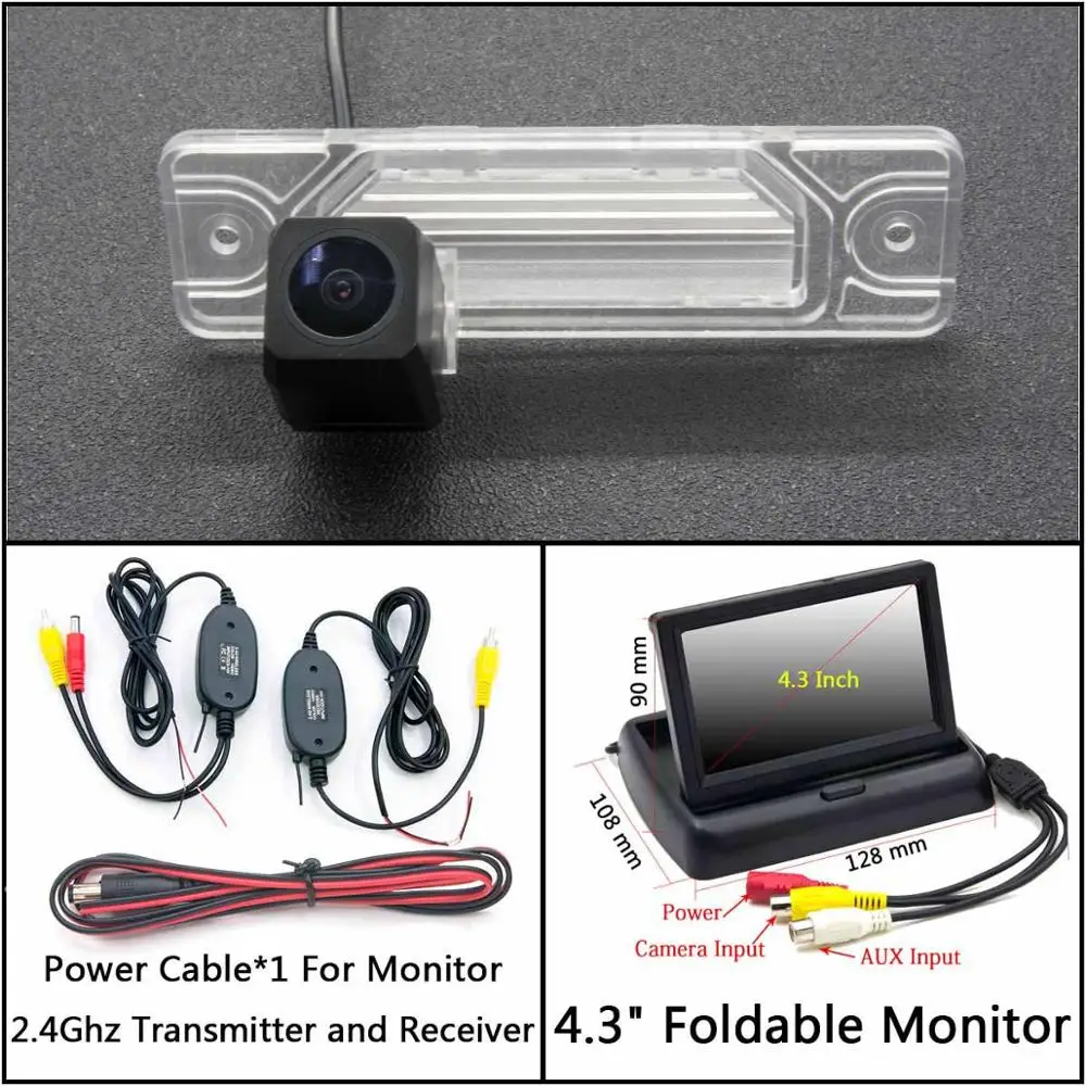 C Wireless 4.3inch F Full HD камера заднего вида для Renault samsung QM5 MK1 koleos 1 samsung SM5 KPQ/A32 автомобильный парковочный ЖК-зеркальный монитор - Название цвета: C Wireless 4.3inch F