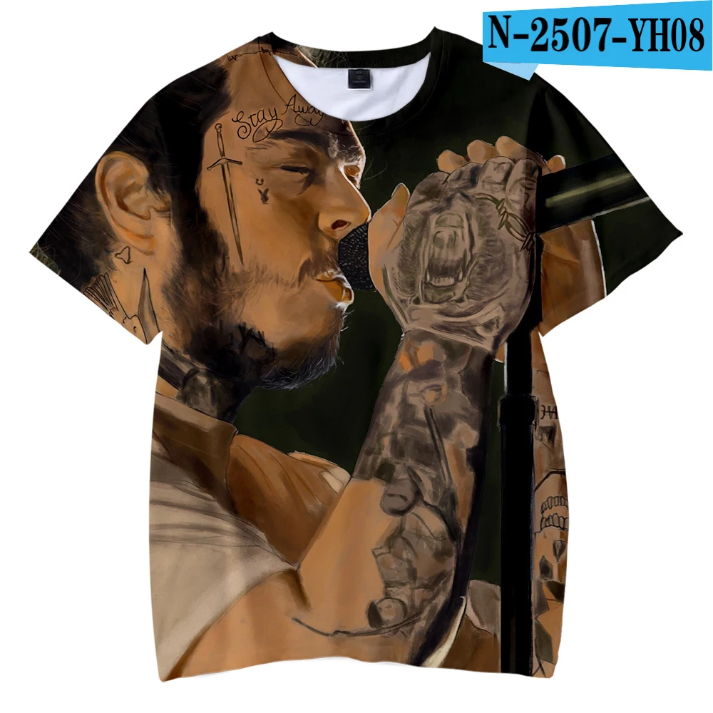 Post Malone/Модная Детская футболка с 3D принтом; Уличная Повседневная футболка с короткими рукавами для мальчиков; коллекция года; Повседневная летняя футболка для детей - Цвет: N2507