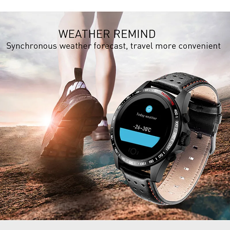 SANDA модный цифровой браслет Смарт часы мужские кожаный ремешок монитор