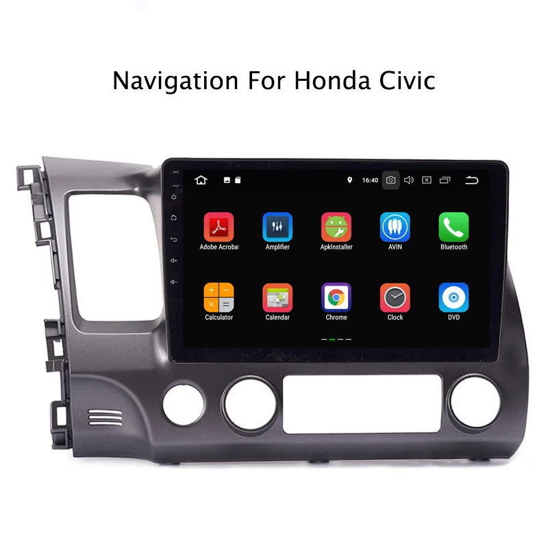 9&quot 2G RAM 16G ROM Android 8.1 Car DVD Multimedia Player For Honda Civic 2004 2005 2006 2007 2008 2009 2010 2011 2012 GPS | Автомобили