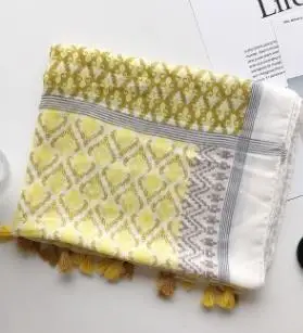 yellow Весенние Новые Винтаж Цветочный Принт кисточкой шарфы для женщин шали пляж путешествия длинные шарф с цветами широкий шарф хиджаб 5 цветов д - Цвет: yellow