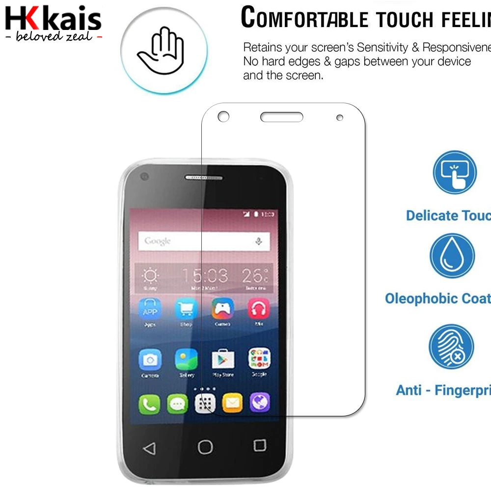 HKKAIS Tempered Glass For Alcatel One Touch Pixi 4 3.5 Screen Protector Protective | Мобильные телефоны и аксессуары