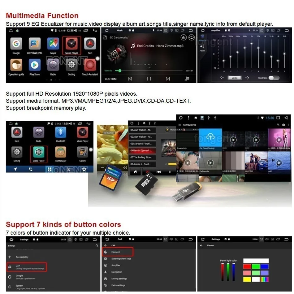 Универсальный Автомобильный мультимедийный плеер 2 Din Android 9 0 радио GPS навигатор