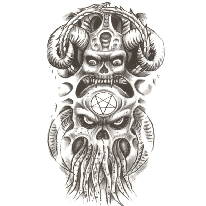 Временная татуировка Осьминог дьявола Мужская водостойкая Татуировка Пираты