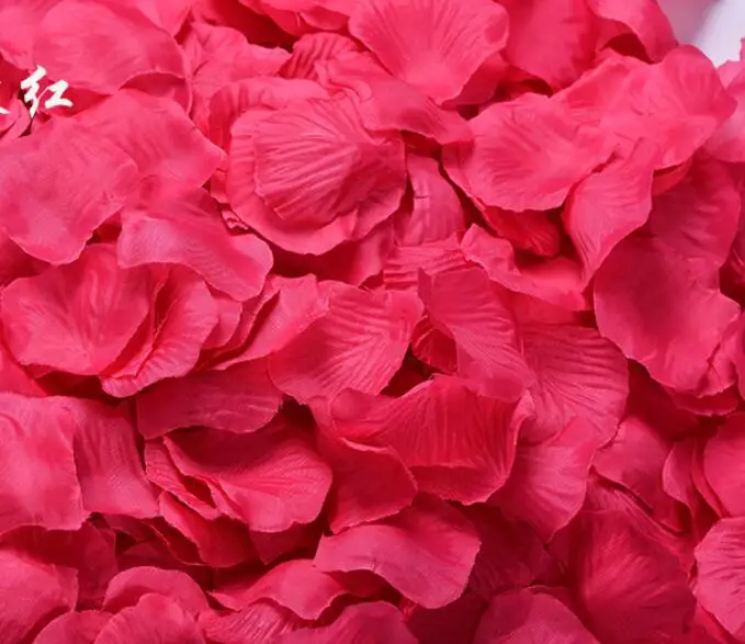 Rose Red 1000 шт Искусственные лепестки роз для девочек в цветочек, Шелковый лепесток искусственные лепестки для свадебные конфетти вечерние украшения событие H1 - Цвет: Rose Red
