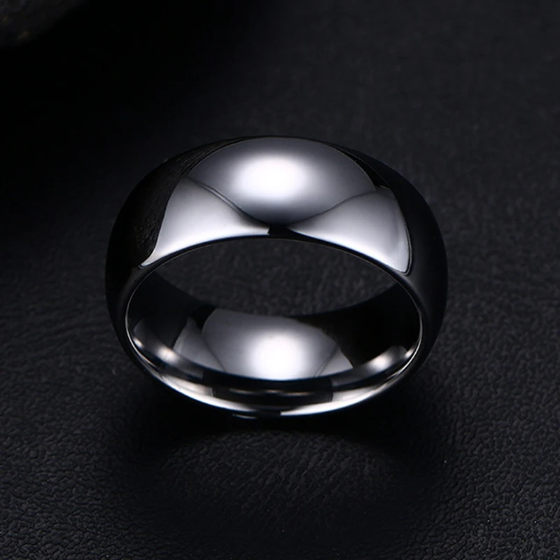 Мужское кольцо серебряного цвета качественное стальное из карбида вольфрама