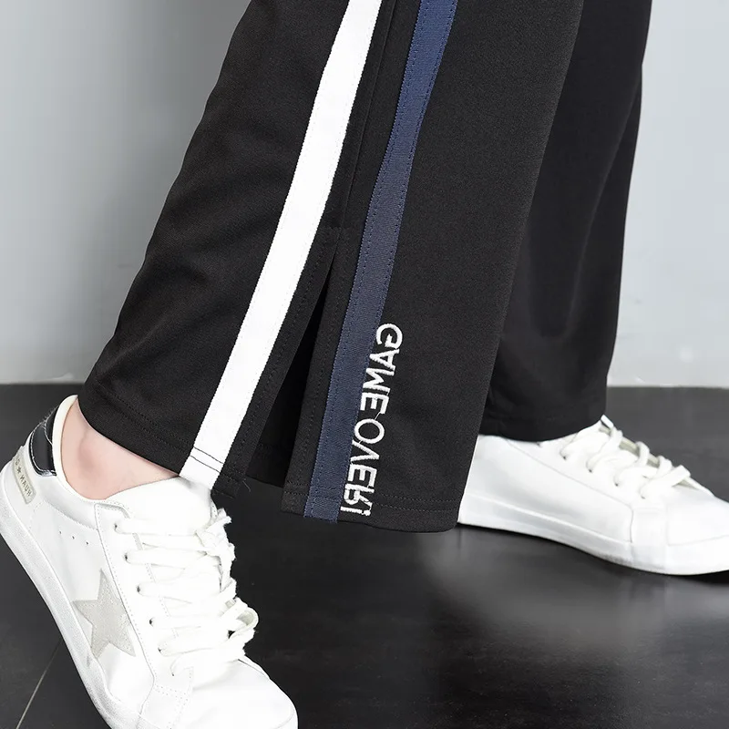 

YuooMuoo Women Summer Autumn Elastic Waist Ankle Length Pants Lady Casual High Waist Loose Striped Trousers Korean Style