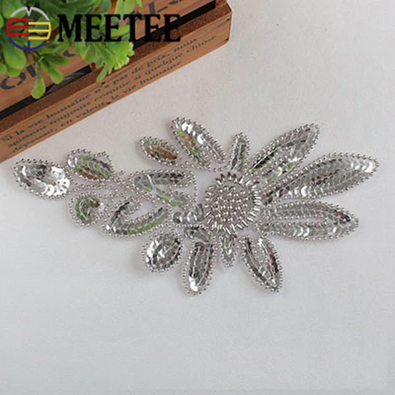 Meetee 5 шт. 21 5X10 см блесток цветок патчи палочка на Patche DIY сценическая одежда