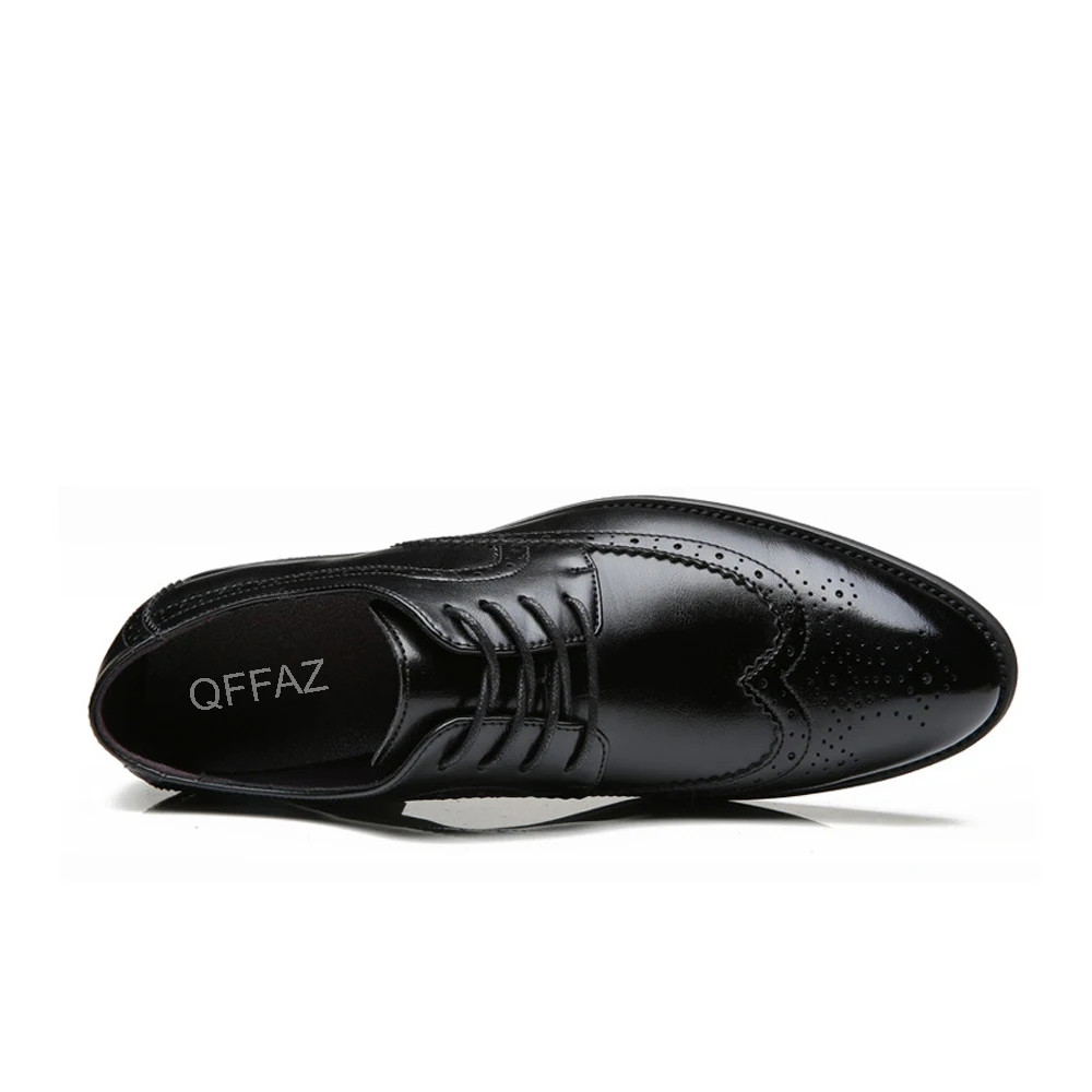 QFFAZ New Men Dress Genuine Leather Casual Shoes Flats Business Oxford Formal Wedding | Обувь