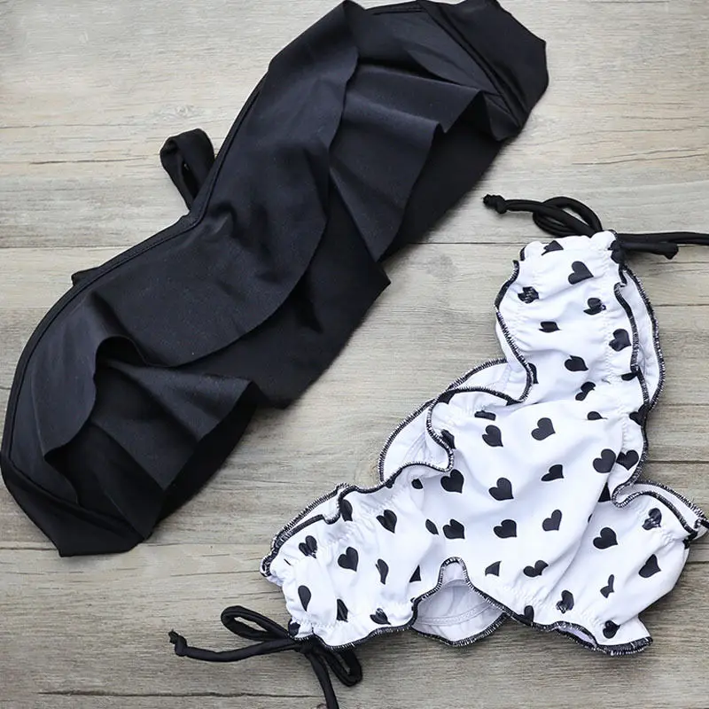 Новинка 2017 купальник бикини пикантный в горошек пуш-ап с подкладкой купальный