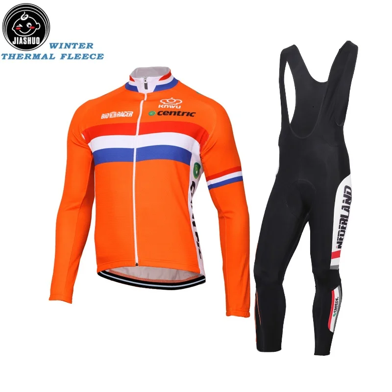 WINTER THERMAL SET Мульти выбирает зимний термальный флис или тонкий голландский команды длинный pro Велоспорт Джерси/наборы/комбинезон JIASHUO - Цвет: WINTER THERMAL SET