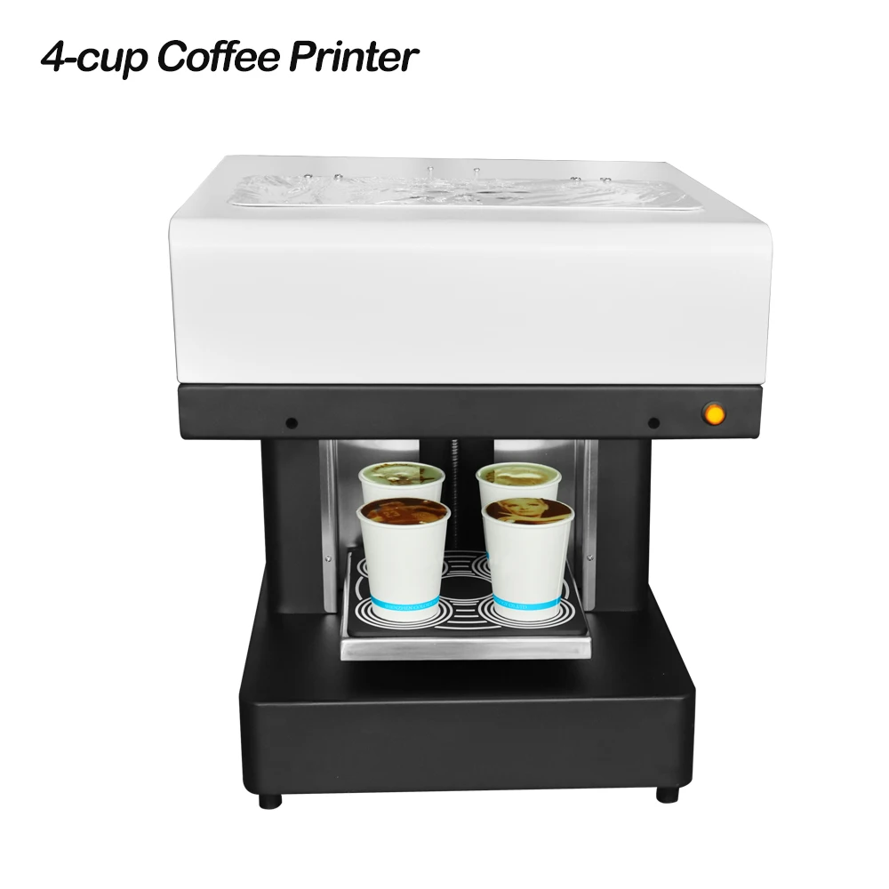 

4 Cup Selfies Coffee Printer Food Print Machine for Latte Cake Pizza Cookie Bread Yogurt Printing