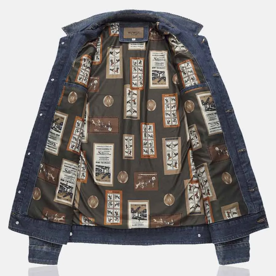 Мужская джинсовая куртка пальто корейский стиль повседневная брендовая плюс