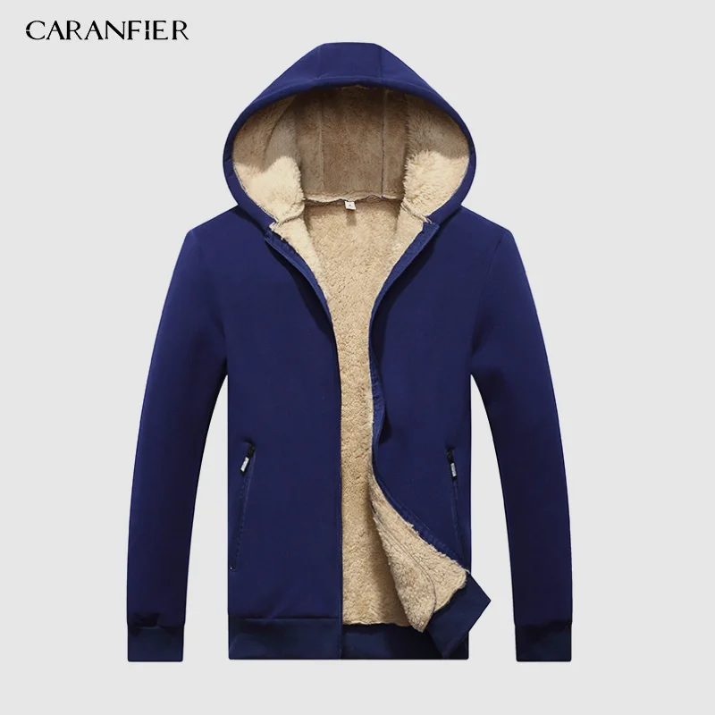 Мужская куртка с капюшоном CARANFIER повседневная Толстая парка размера плюс одежда