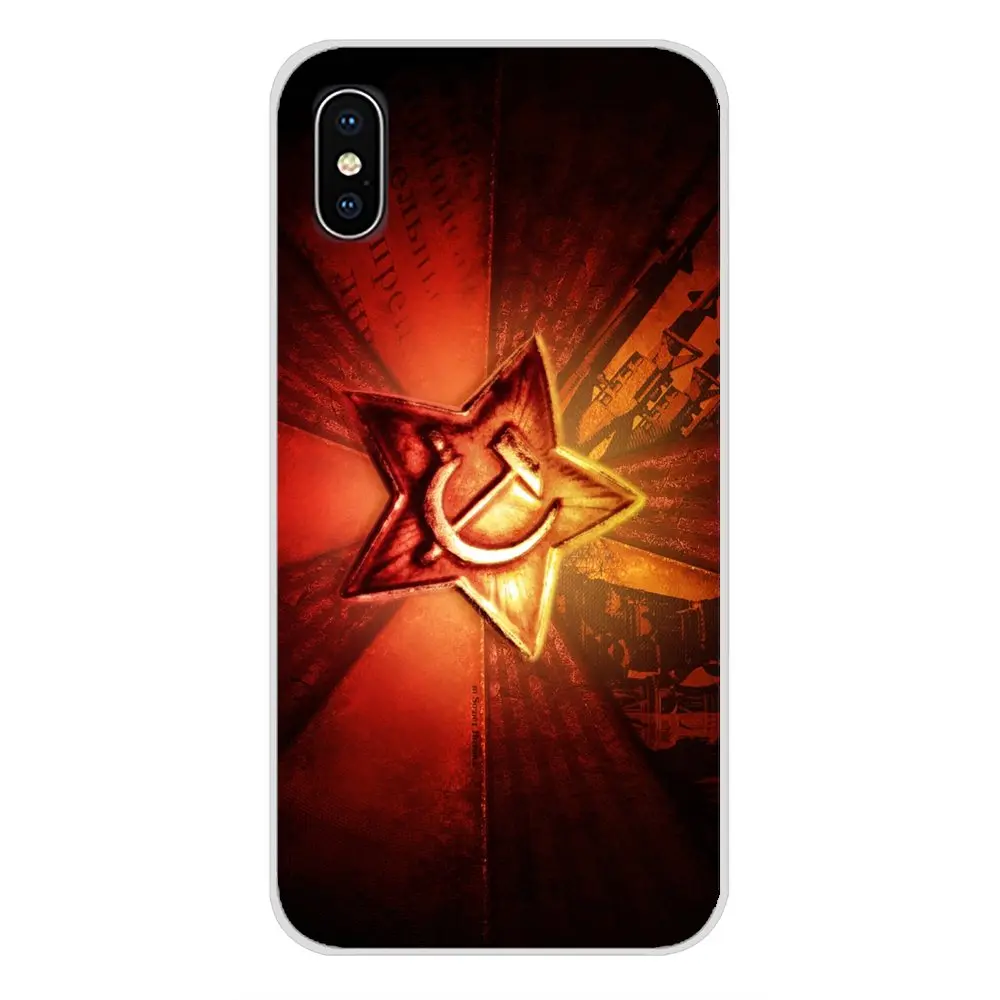 Прозрачный чехол из ТПУ для Nokia 2 3 5 6 8 9 230 3310 1 7 Plus LG Q6 X Power красный флаг СССР гранж -