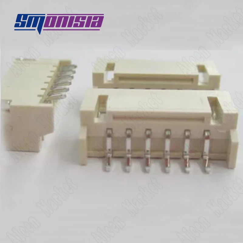 100 шт. 2000 Расстояние 2.0 мм 6 Pin SMD Разъем Электронный Провода для ПОВЕРХНОСТНОГО