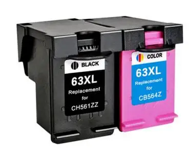 3 шт. = 2BK + 1CL 63XL Совместимость для hp63 63 DESKJET 3630 3632 Officejet 4652 4655 ENVY 4522 принтера HP XL
