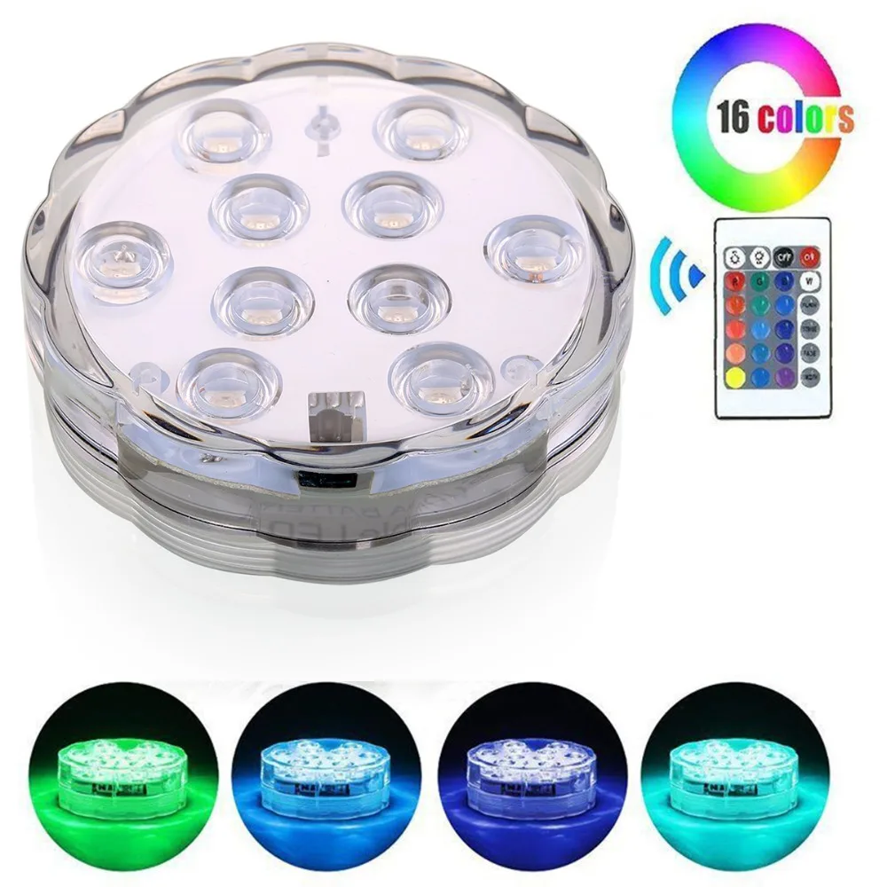 16 ярких 10 светодиодных водонепроницаемых погружных аквариумов RGB Освещение для