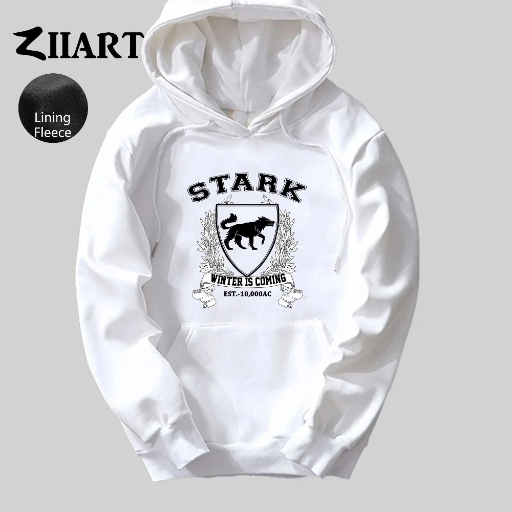 stark winter is coming dire wolf EST. Gothic Boys Man fleece Hoodie couple clothes ZIIART | Мужская одежда