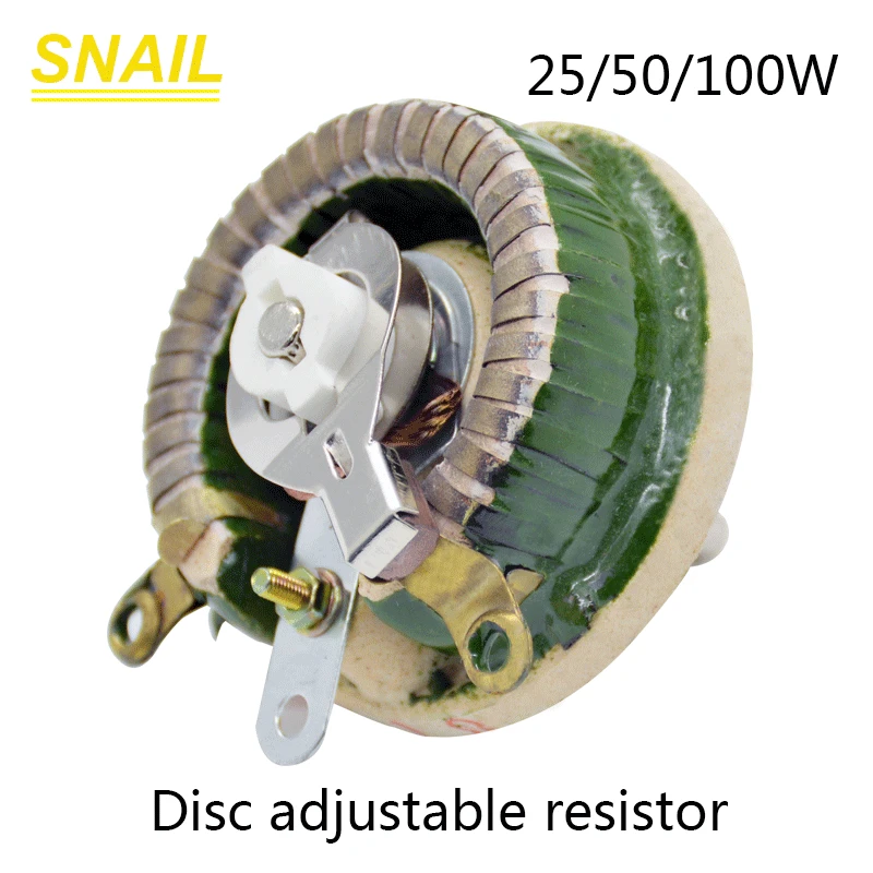 25W 50W 100W изготовлен из керамики, потенциометр, форма диска, регулируемый резистор, Реостат со скользящим контактом