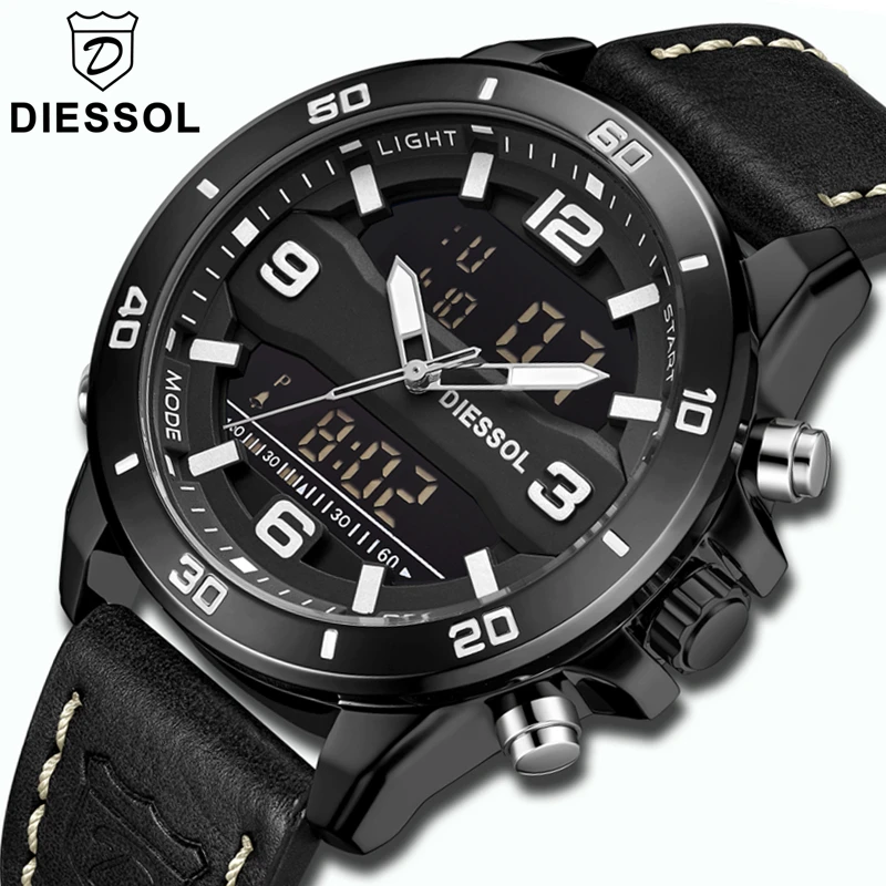 Дизсол модные спортивные мужские часы Топ бренд класса люкс кварцевые