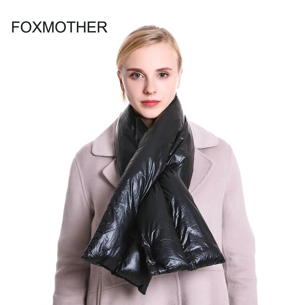 FOXMOTHER новые стили Модный черный пушистый пуховый шарф шеи теплый воротник шарфы женские Прямая поставка