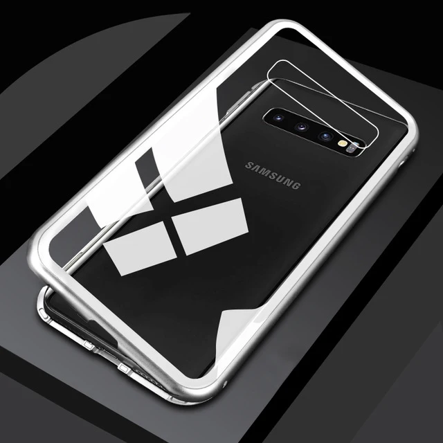 Для samsung Galaxy A50 случае Samung A30 чехол Clear Стекло Case для Galaxy 50 30 30a задняя крышка металлический каркас защитный ковер - Цвет: SILVER-no front Glas