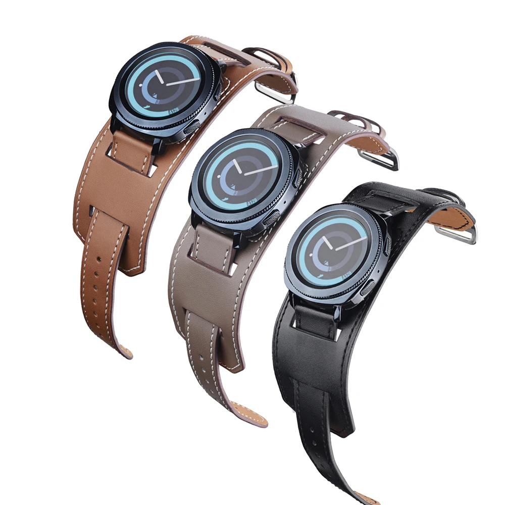 Спортивный Браслет Aivtalk ремешок для часов samsung gear Sport S4 20 мм сменный кожаный Smart Watch