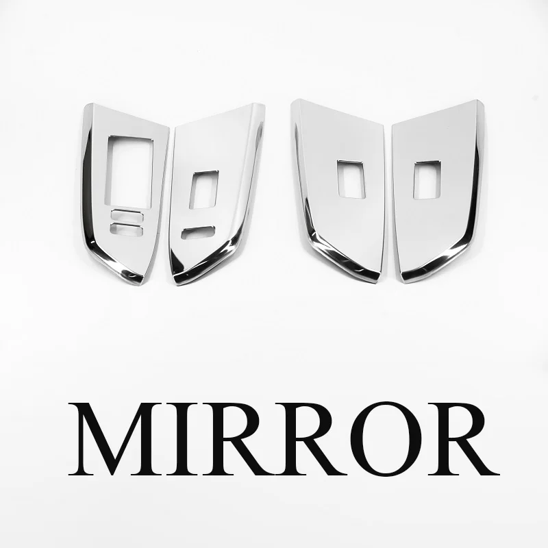MIRROR set Нержавеющая сталь межкомнатных дверей подлокотник переключатель окна кнопки Управление Накладка для Toyota Tundra - Название цвета: MIRROR set