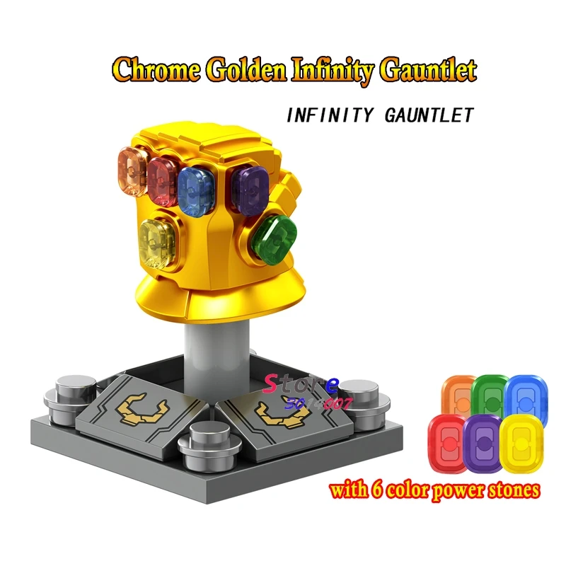 Один Marvel Мстители 3 Бесконечность войны танос Gauntlet Хром золотой с 6 самоцветов