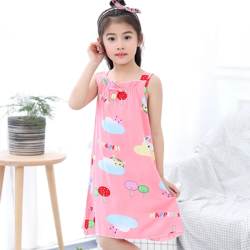 New Summer Children's Cotton Sleeper Little Girl Princess Dress Dressing Girls Clothing Hello Kitty Vestidos | Детская одежда и