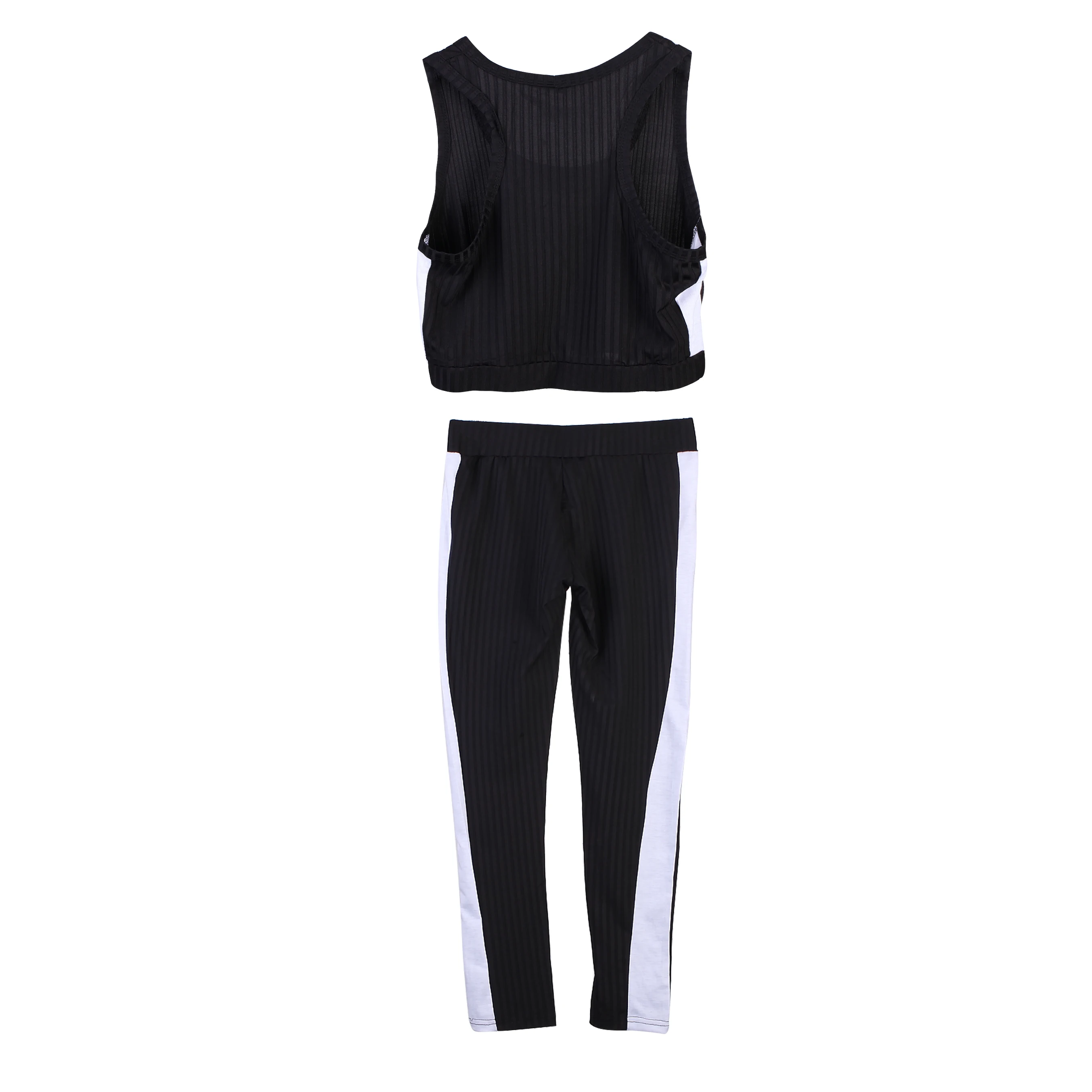 Комплект из 2 предметов женский укороченный топ леггинсы комбинезон безрукавка с