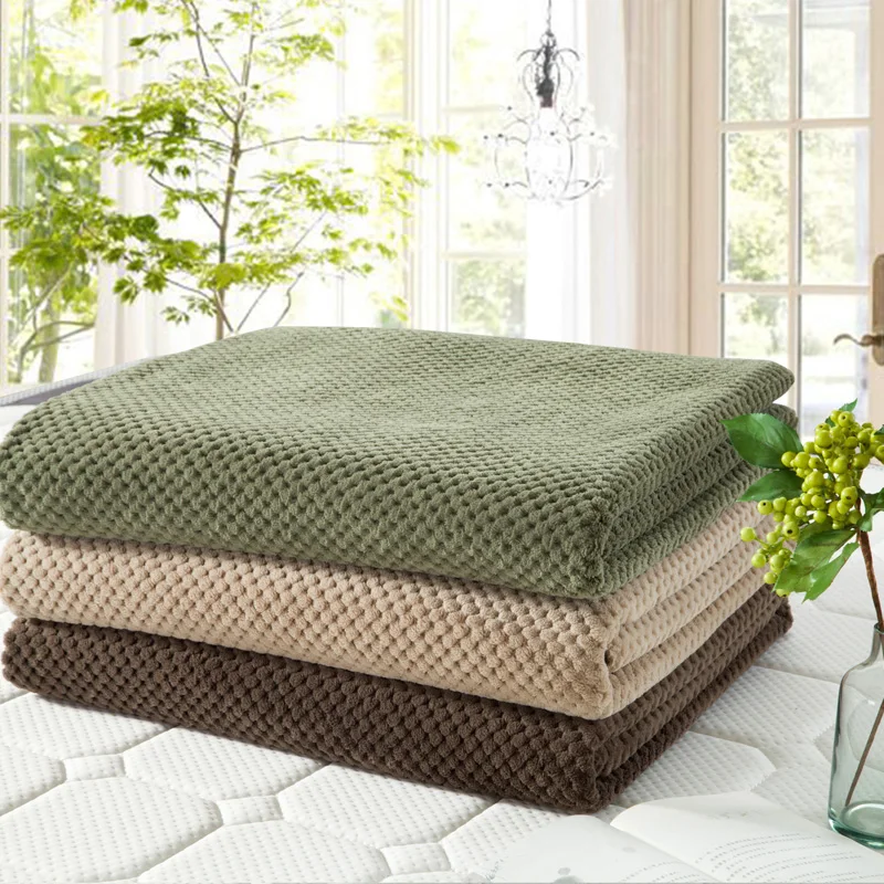 Короткие однотонные флисовые одеяла из пике Детские воздушные диванные